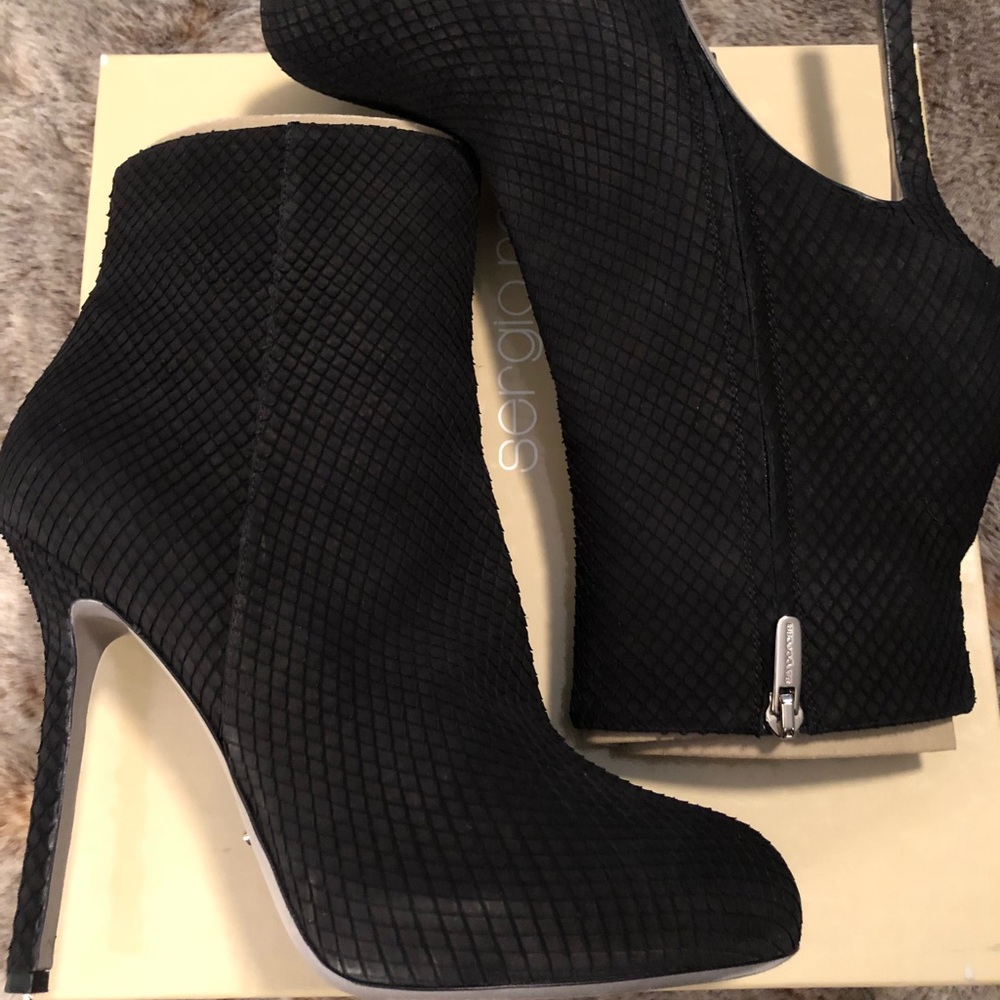 Sergio Rossi Laser Cut Booties